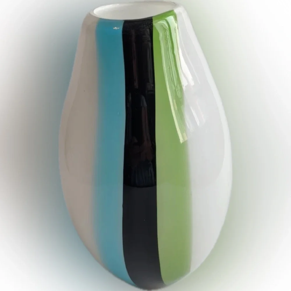 Vintage Pier 1 Cased Blown Glass Striped